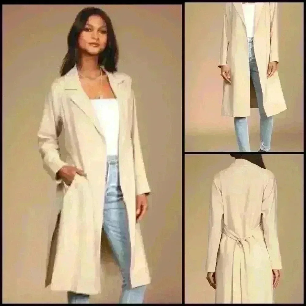 Sage Women's Beige Trench Coat